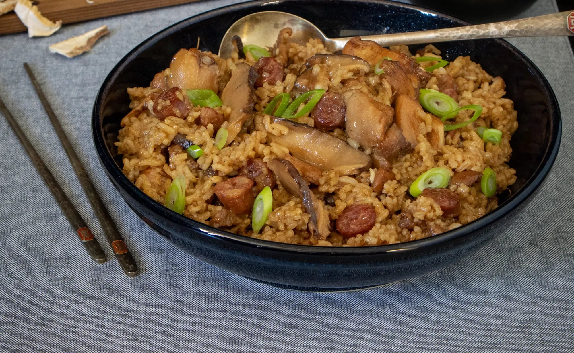 Chicken mushroom and sausage rice