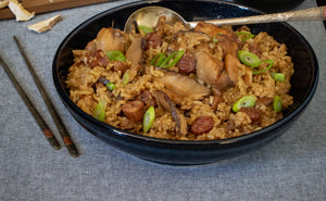 Chicken mushroom and sausage rice