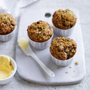 Cranberry pistachio spiced muffins