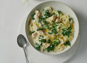 Chicken, spinach and leek risotto