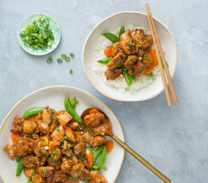 Sticky sesame chicken