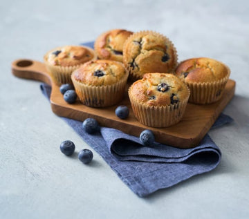 Almond and blueberry breakfast muffins