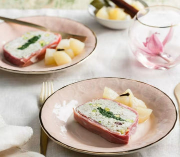 Champagne poached chicken terrine