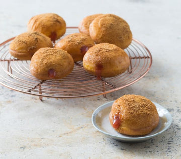 Jam-filled sweet potato doughnuts
