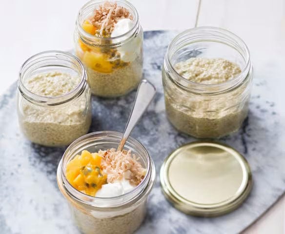 Orange and mango chia pudding