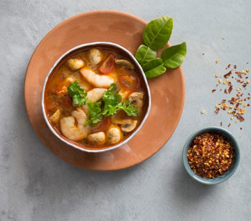 Tom yum goong (hot and sour soup)