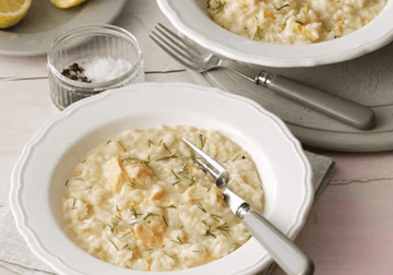 Salmon and fennel risotto