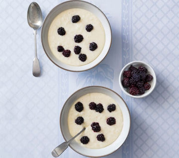 White chocolate and coconut rice pudding