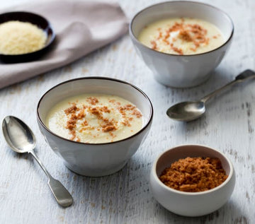 Cauliflower soup with bacon dust