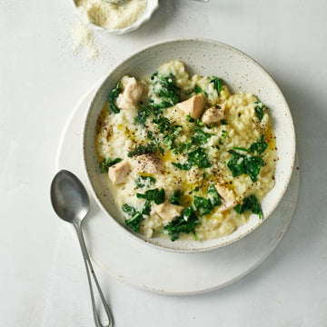 Chicken, spinach and leek risotto