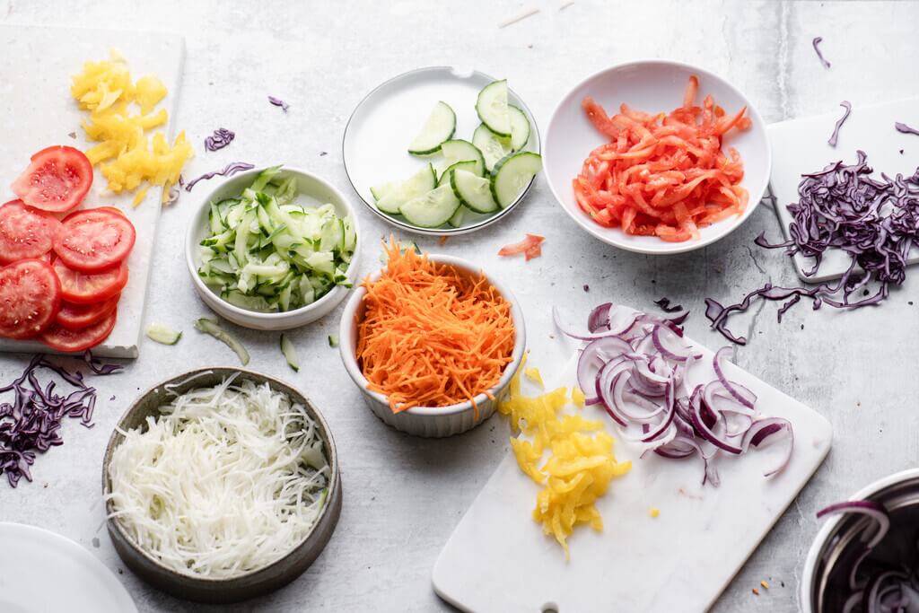 Grated and sliced veggies using the Thermomix Cutter - suitable for use in TM6 and TM5