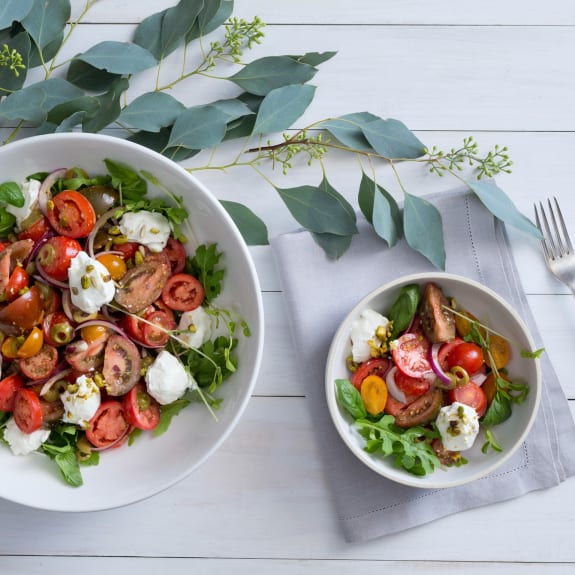 Mixed tomato and labne salad