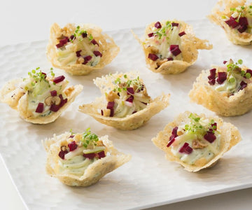 Parmesan baskets with goat's cheese mousse