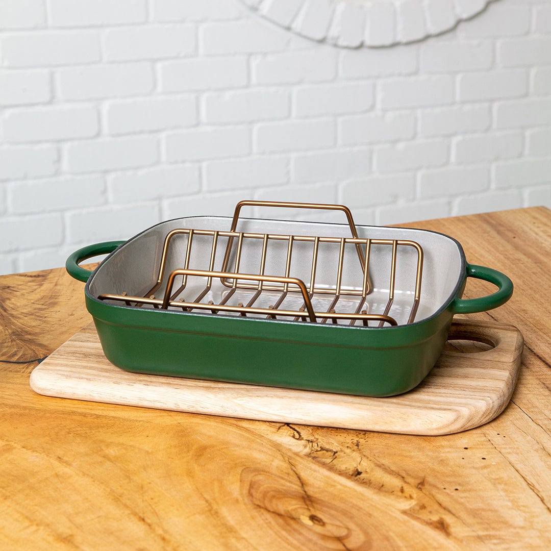 Firra Cast Iron Roasting Pan Rack - Stainless Steel Roasting Rack