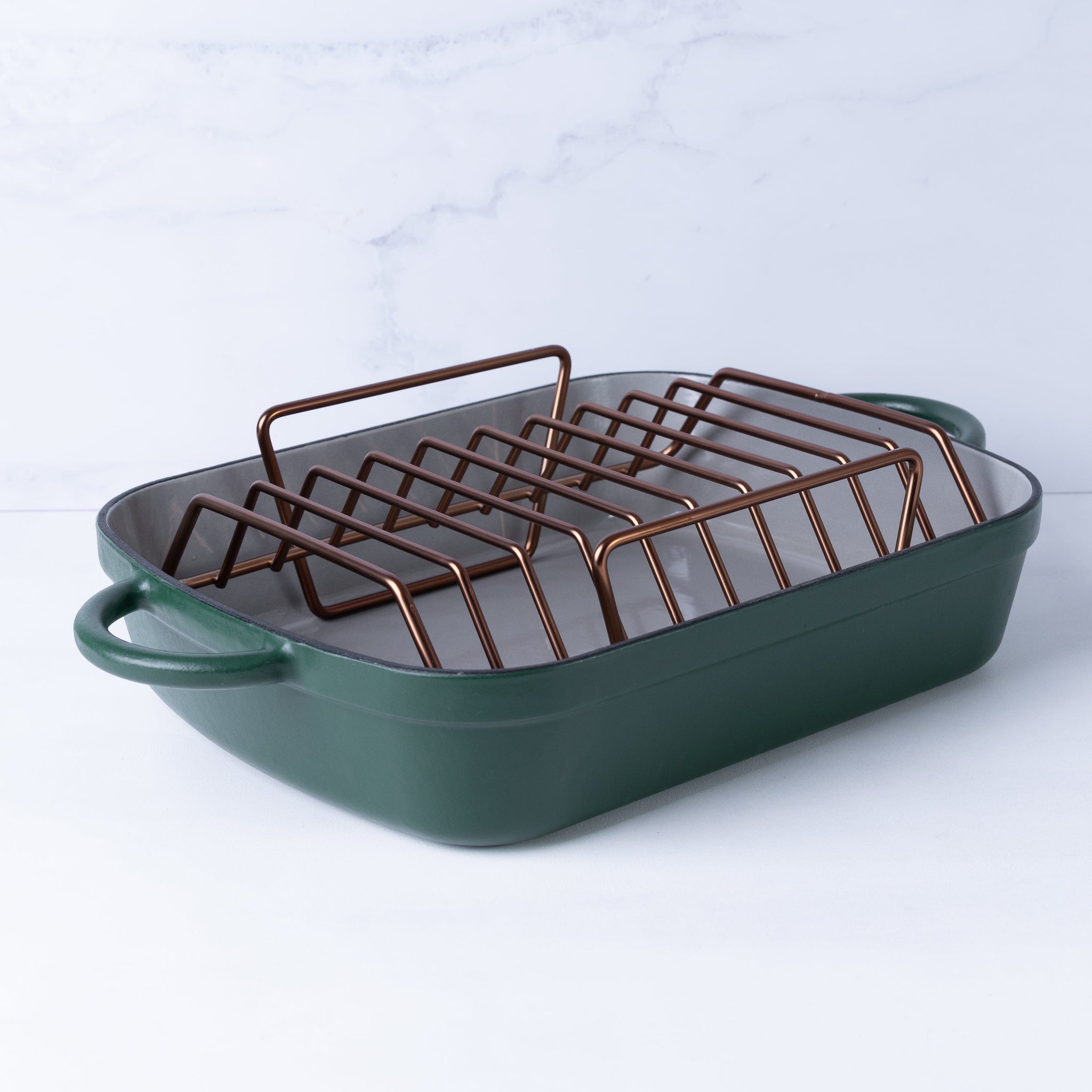 Firra Cast Iron Roasting Pan Rack - Stainless Steel Roasting Rack