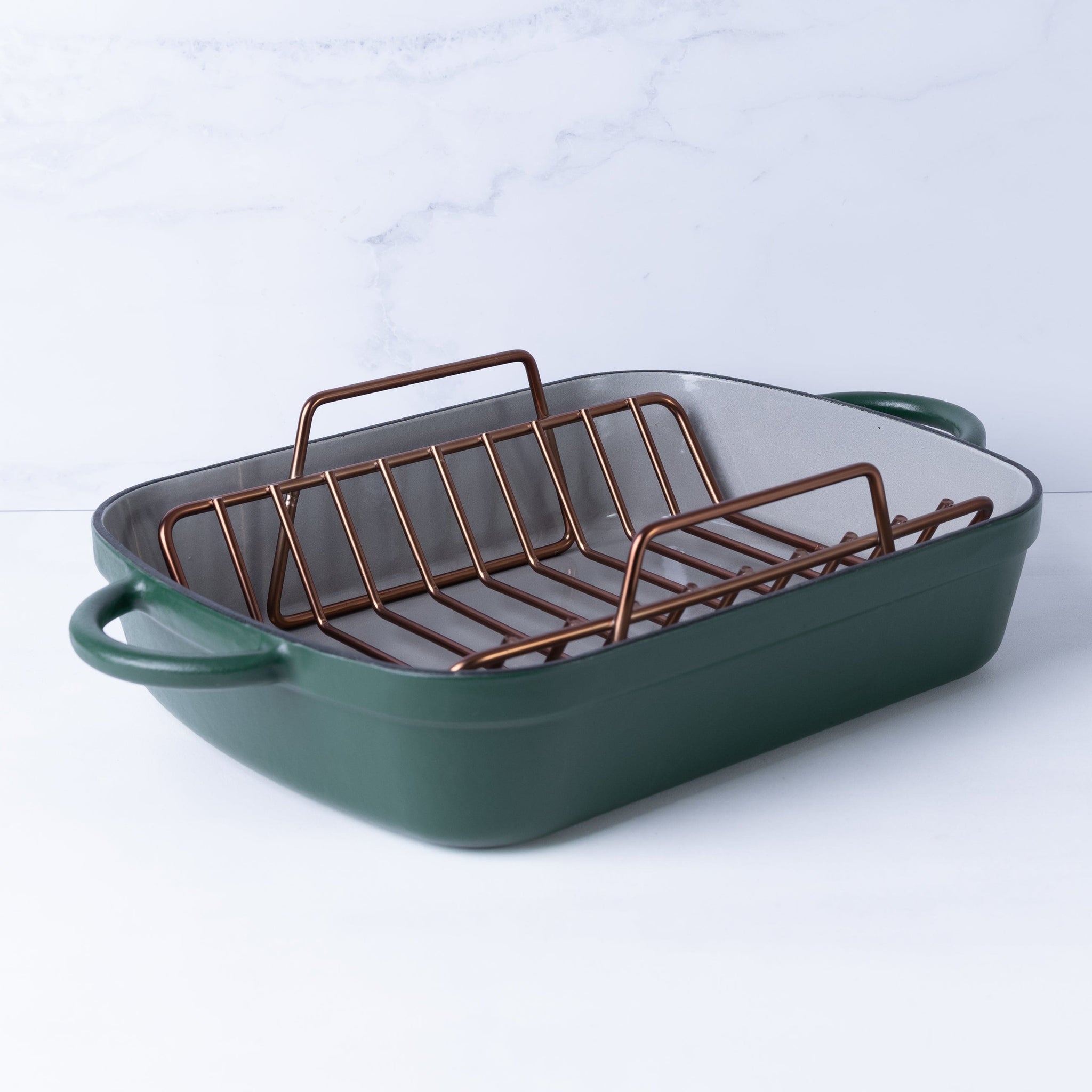 Firra Cast Iron Roasting Pan Rack - Stainless Steel Roasting Rack