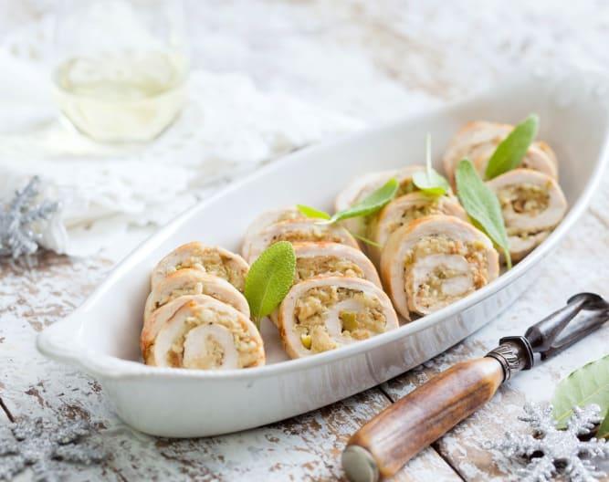 Turkey breast roulade with apple and sage stuffing