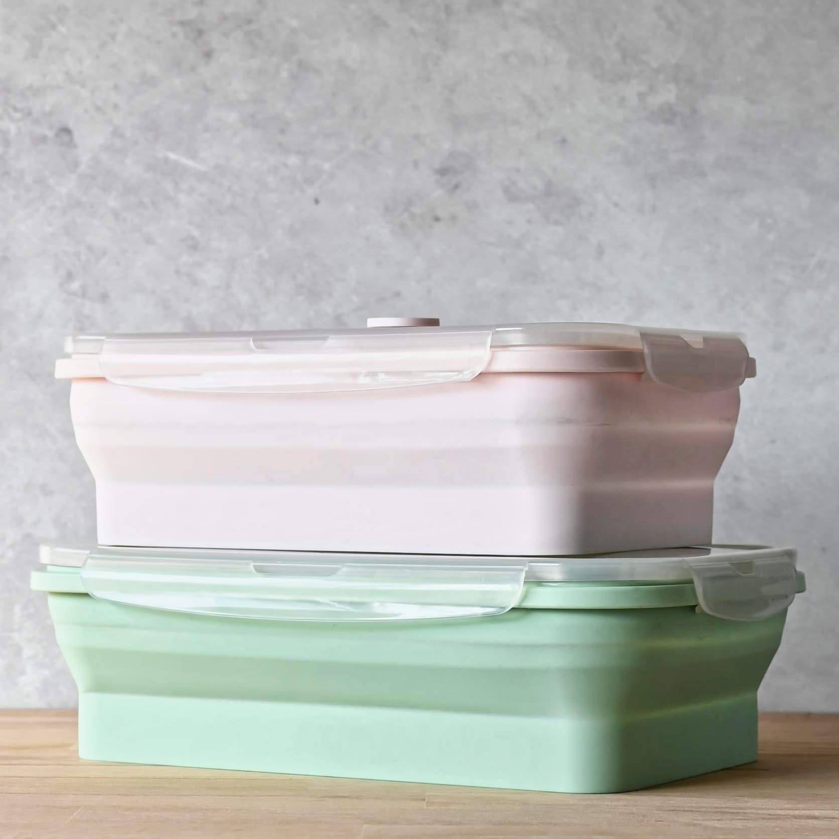 TheMix Shop Storage Pink and Green Food Stackers Extra Large Set